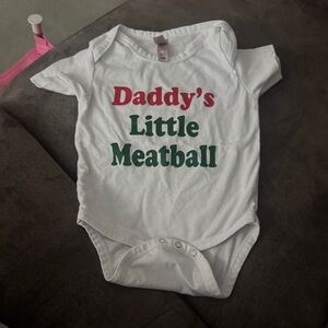 White Baby Onesie - Daddy's Little Meatball